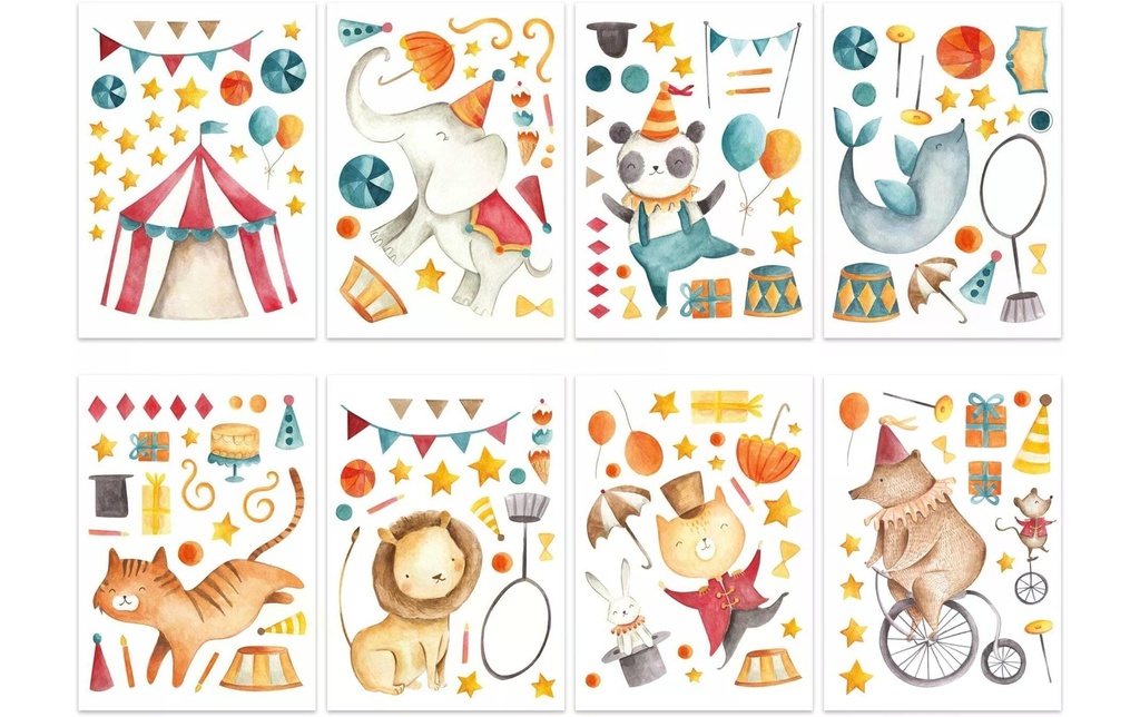 Papierdrachen Kit de tatouage mural Cirque