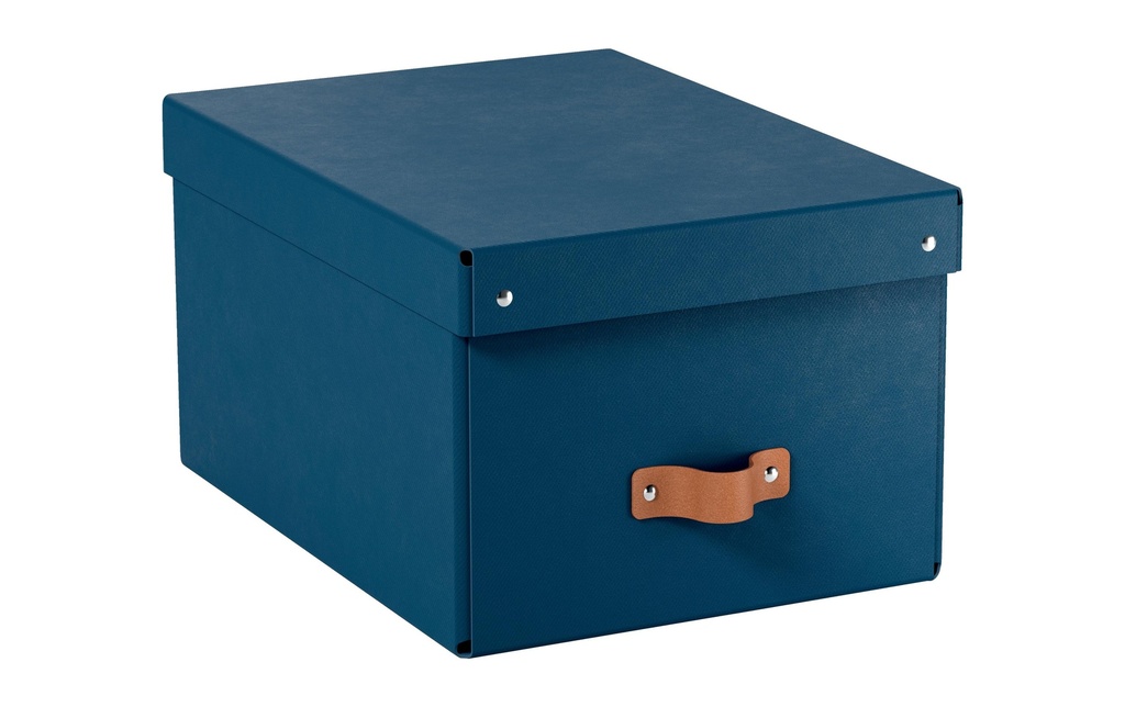 Leitz Boîte d'archives Puro moyenne avec couvercle à charnière, 2 pièces, bleu nuit
