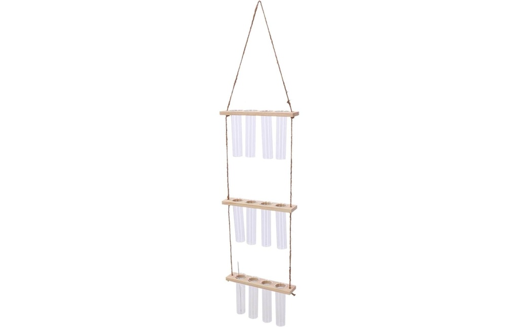 Esschert Design Support pour tubes à essai L 70 cm, Transparent/Nature