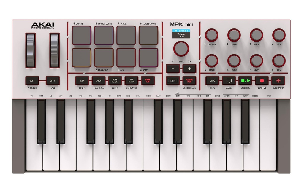 Akai Contrôleur clavier MPK Mini IV Blanc