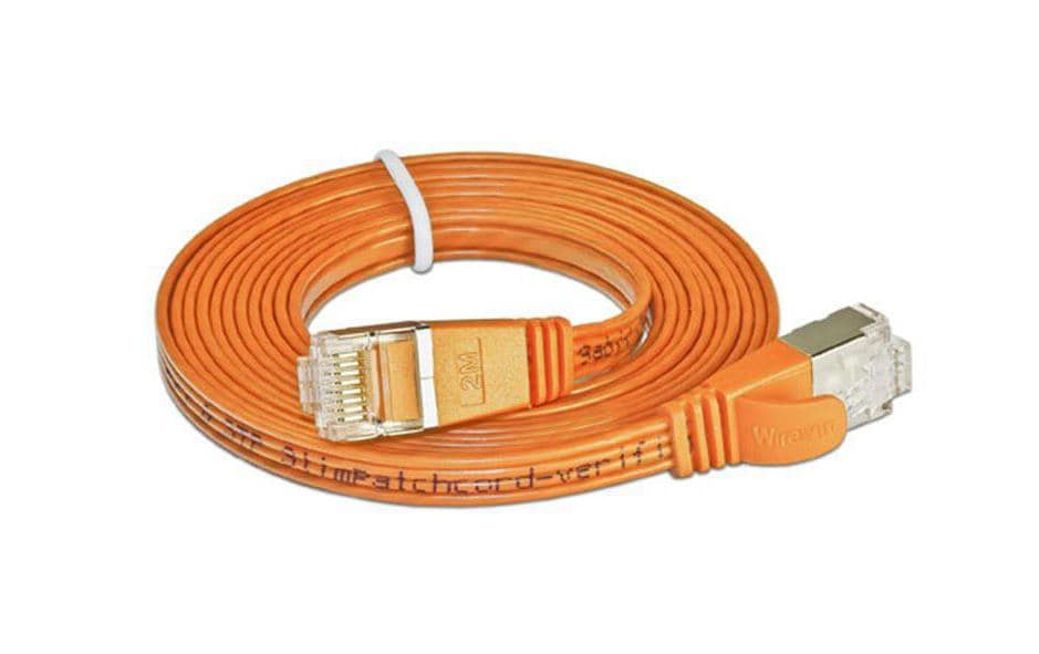 SLIM Câble patch slim RJ-45 - RJ-45, Cat 6, STP, 2 m, Orange