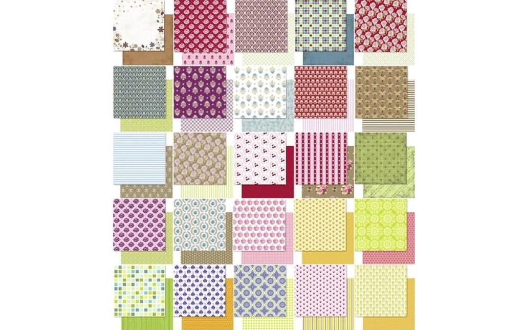 URSUS Papier de fantaisie Retro 30.5 x 30.5 cm, 190 g/m², 50 feuilles