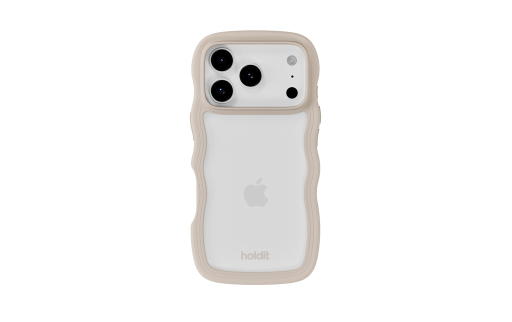 Holdit Coque arrière Wavy iPhone 17 Pro Max Transparent/Beige