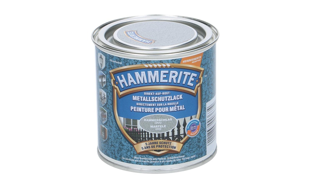Hammerite Vernis de protection pour métal HS Gris, 250 ml