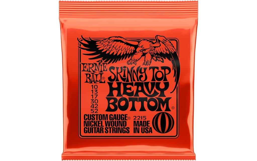Ernie Ball Cordes de guitare 2215 Nickel Wound – Skinny Top 10-52