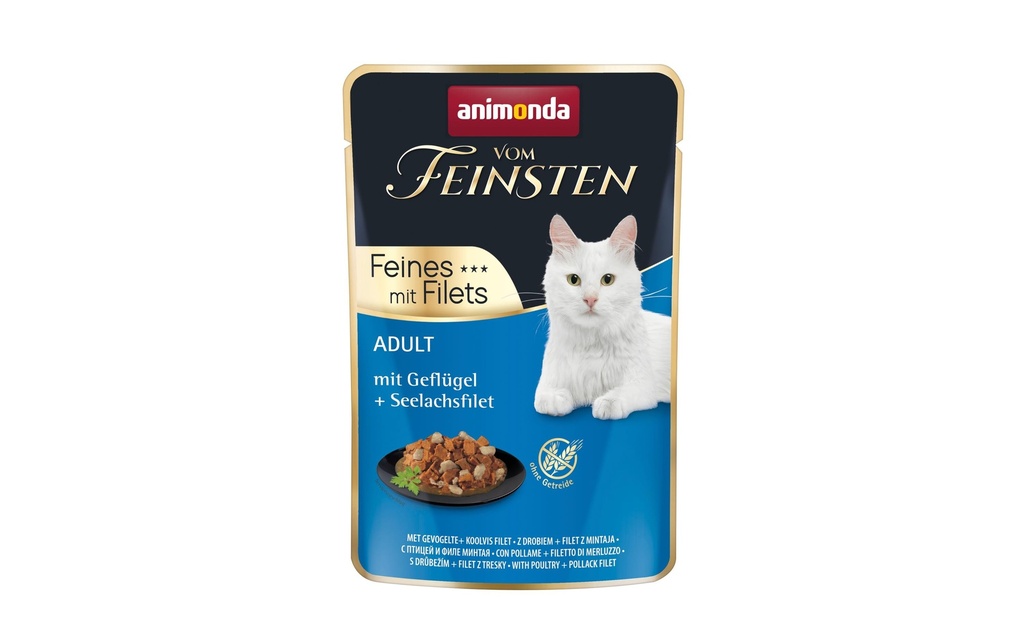 animonda Alimentation humide Vom Feinsten avec filet Volaille & colin, 85 g