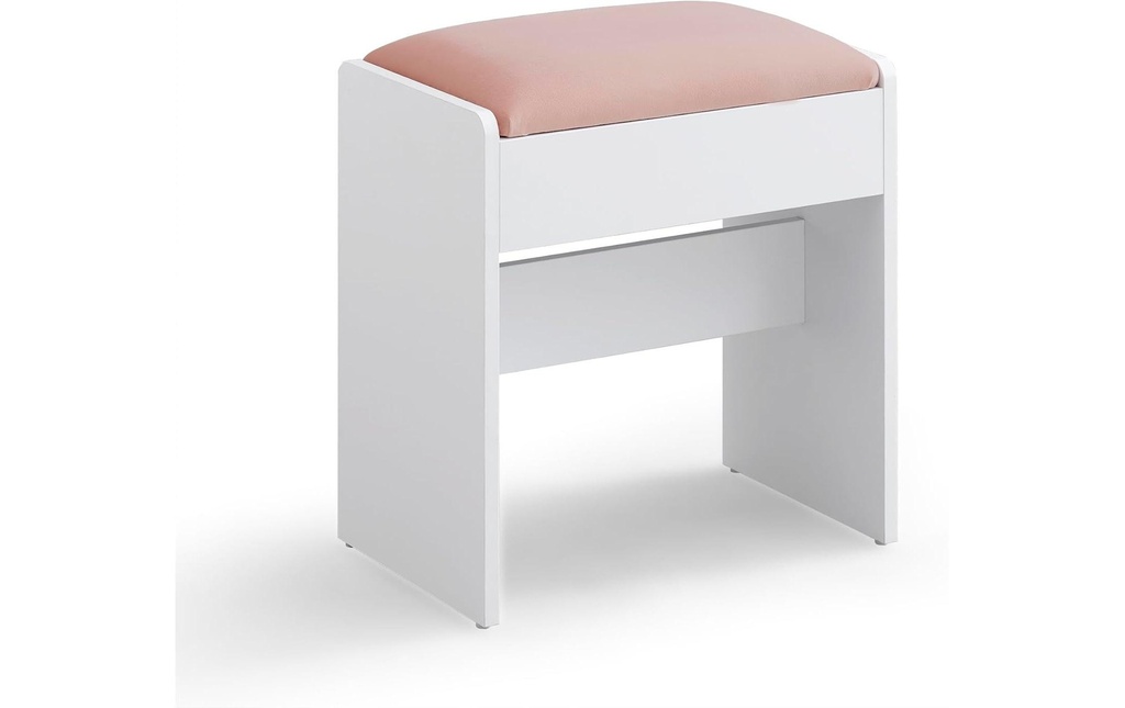 VASAGLE Tabouret Panneau de fibres de densité moyenne (MDF)/Plaque de serrage, Blanc