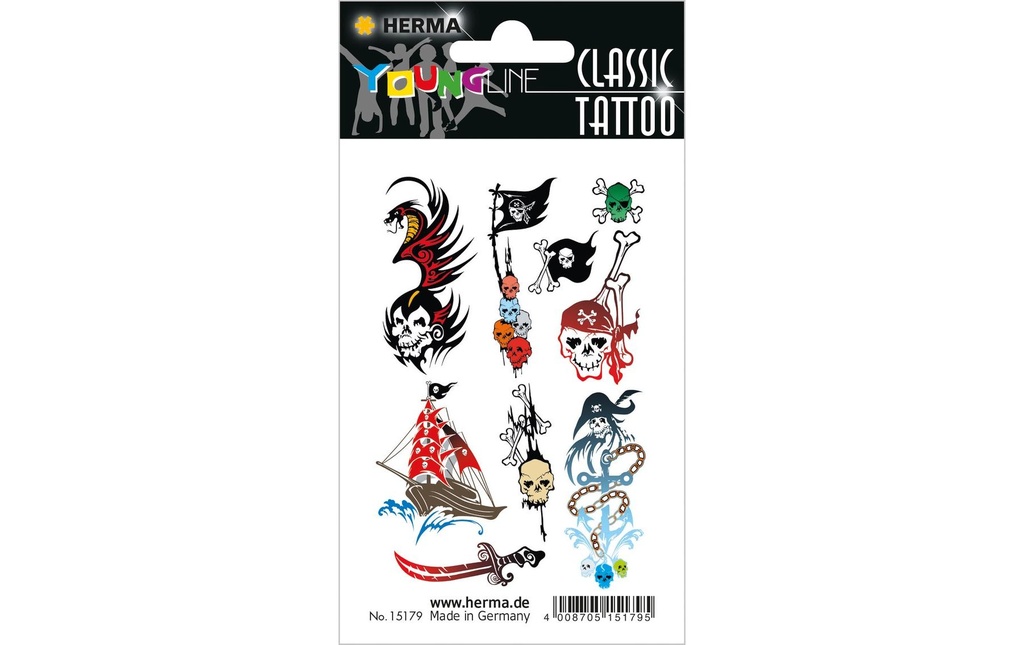 Herma Stickers Tatouages Classic Pirates, 1 Pièce/s