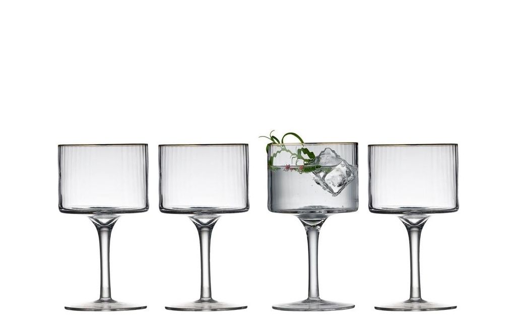 Lyngby Verre à gin Palermo Or 4 pièces, 45 cl