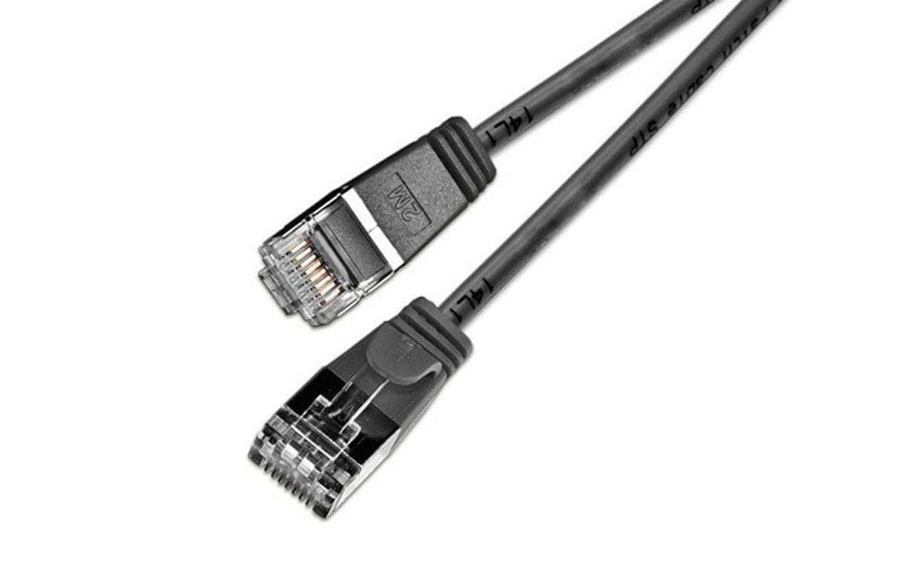 SLIM Câble patch slim RJ-45 - RJ-45, Cat 6, U/FTP, 3 m, Noir