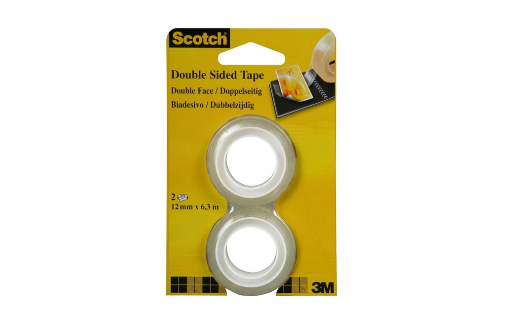 SCOTCH Ruban double-face 12mmx6.3m (2 pces)