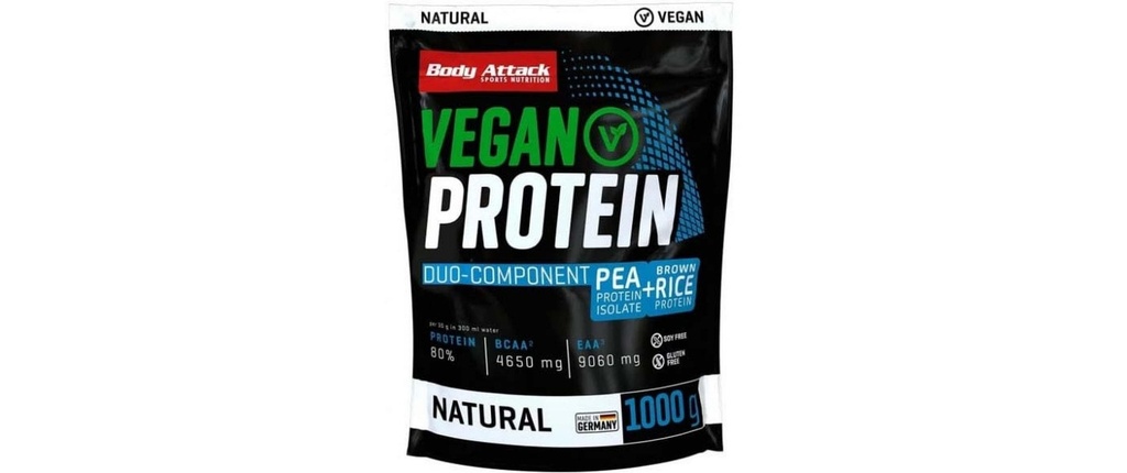 Body Attack Poudre Vegan Protein Neutre 1000 g