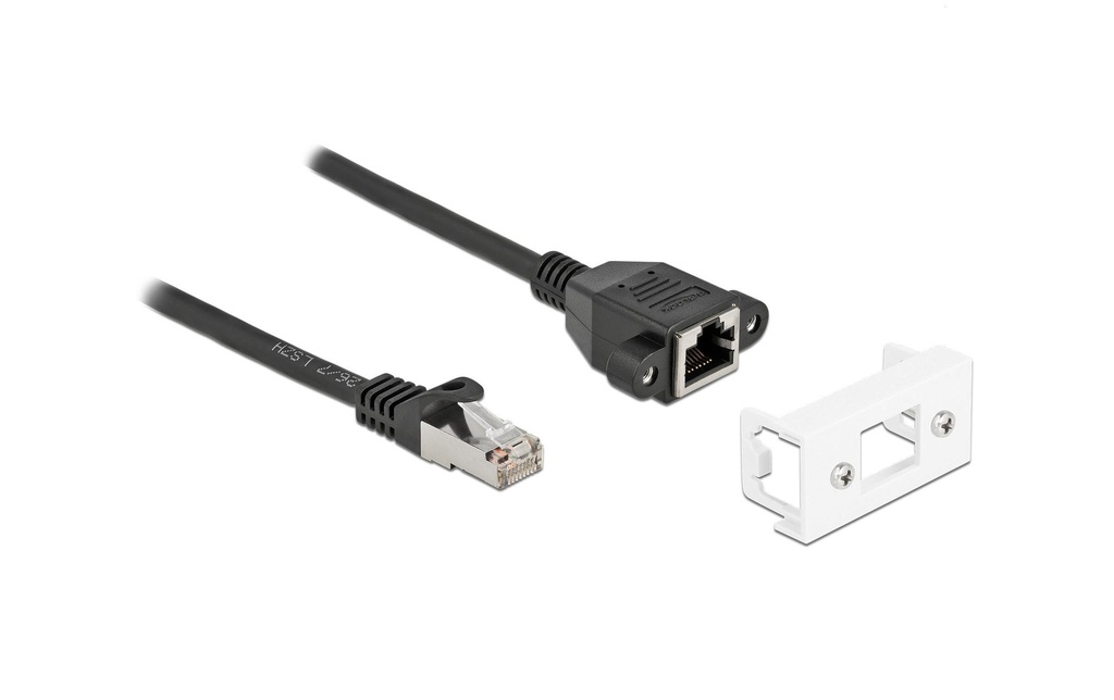 Delock Câble patch pour module Easy 45 Cat 6A, S/FTP, 0.5 m, Noir