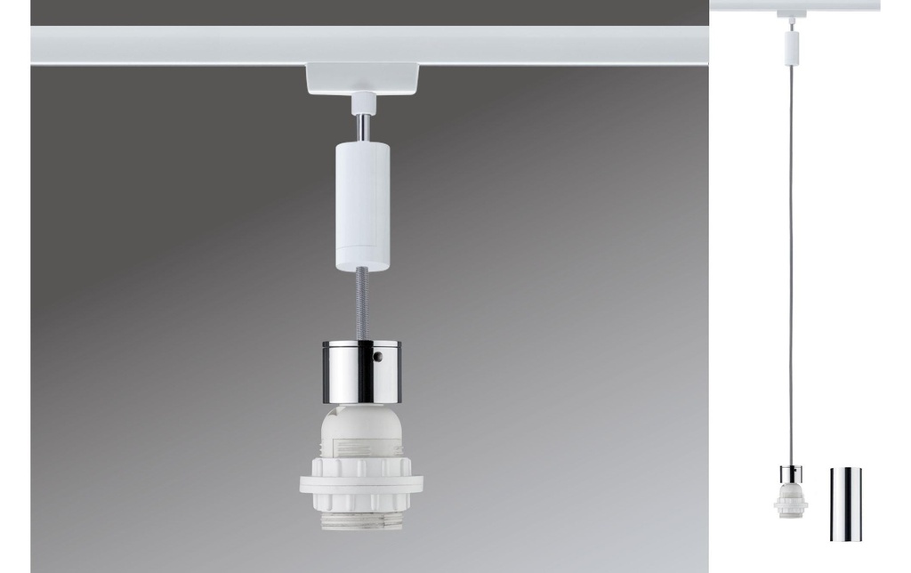 Paulmann Lampe suspendue Urail 2Easy Basic, 1 x E27, 20 W, blanc/chrome