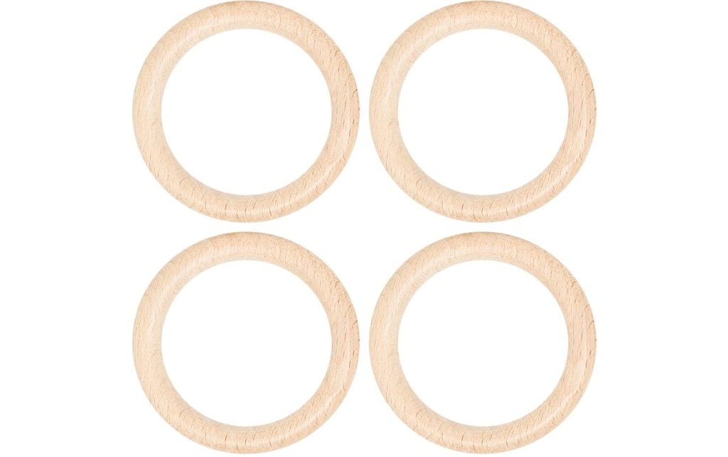 lalana Anneau en bois Anneau en bois 6.5 cm, 4 pièces