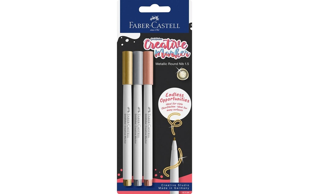 FABER-CASTELL Marqueur Creative Metallic 3p (3 pces)