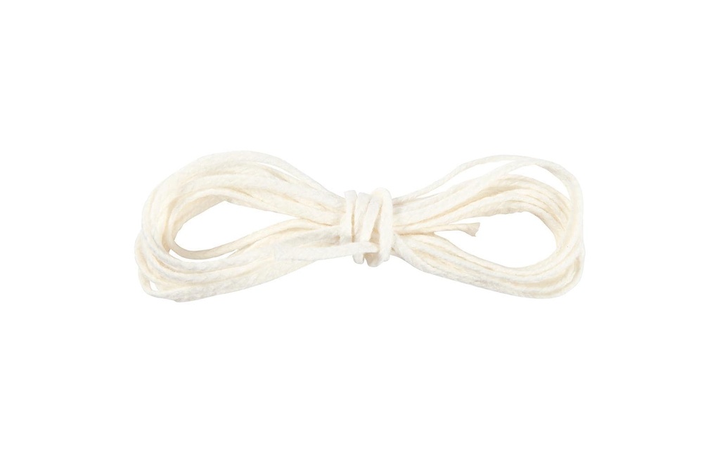 Creativ Company Mèches pour bougie 3 m x 3 mm, Blanc