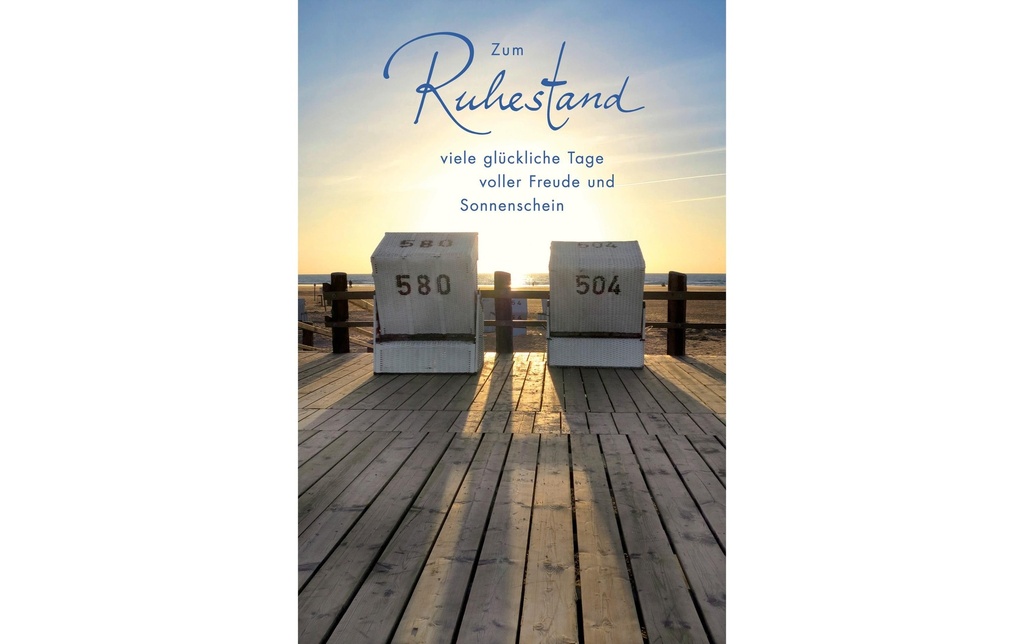 ABC Carte de félicitations Fauteuil-cabine de plage retraite B6