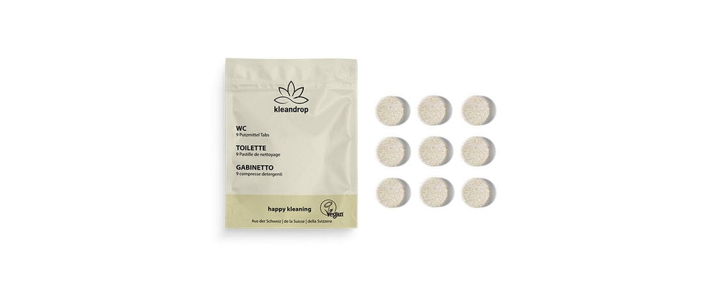 kleandrop Nettoyant pour WC Tabs 9 pièces