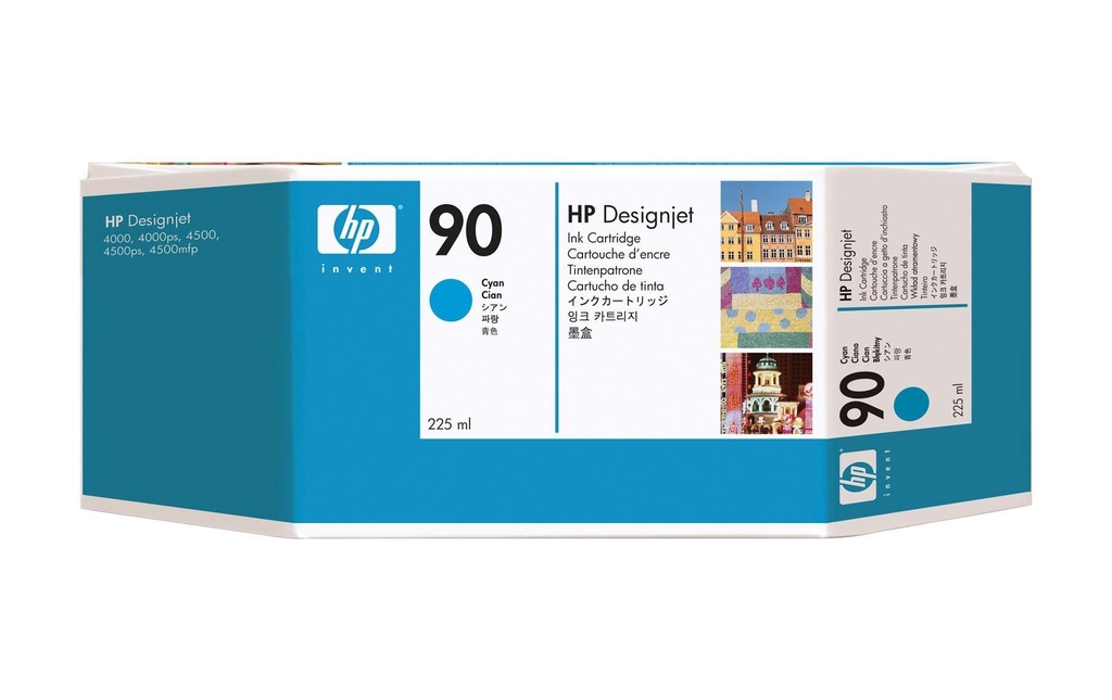 HP Encre Nr. 90 (C5060A) Cyan