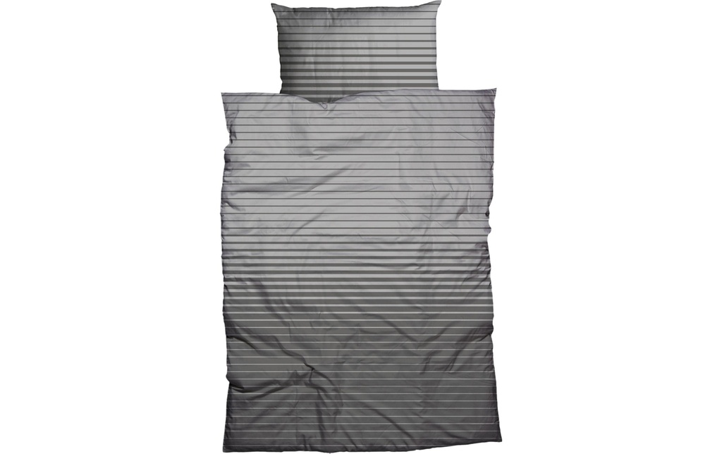 Nobilium Taie d’oreiller Weilo 50 x 70 cm, Argenté/Anthracite