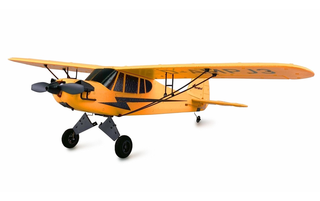 Amewi Avion à moteur Piper J-3 Cub 505 mm, Jaune Gyro, RTF