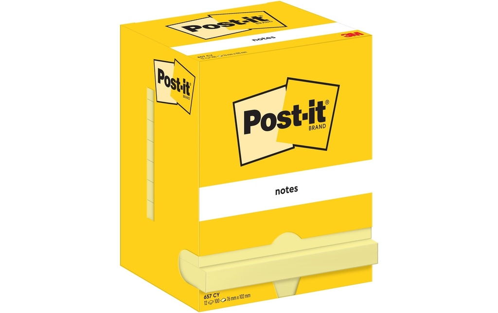 POST-IT Post-it bloc 657CY jaune (12 pces)
