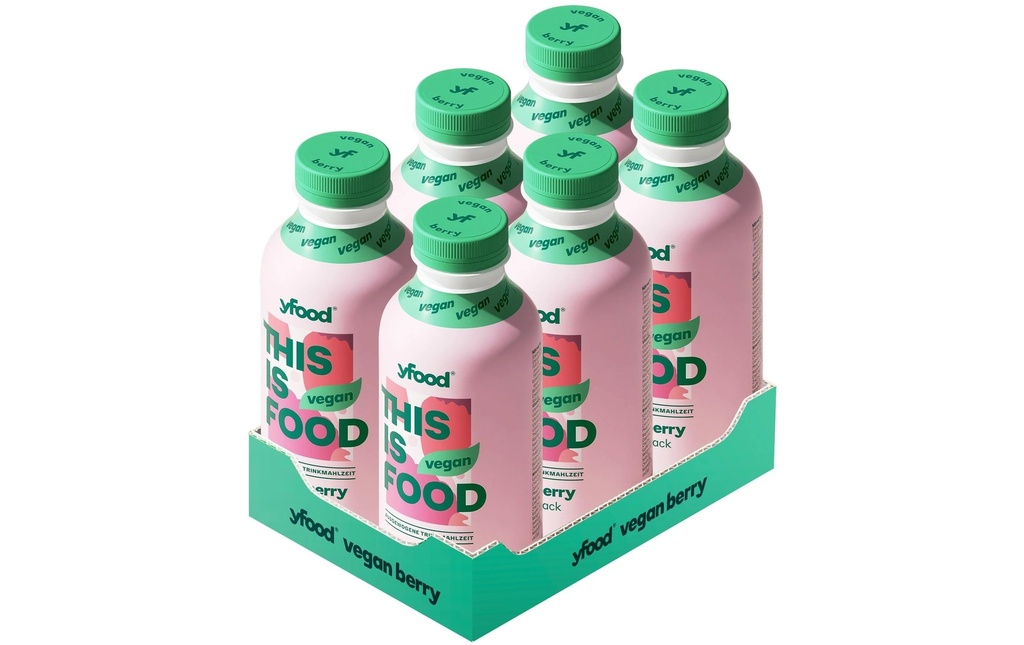 YFOOD Repas à boire végan à base de baies 6 x 500 ml