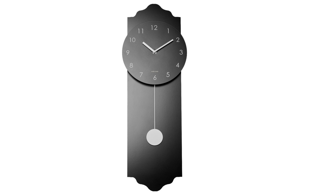 Chic Mic Horloge murale Pendelum Clock 24 x 70 cm, noir