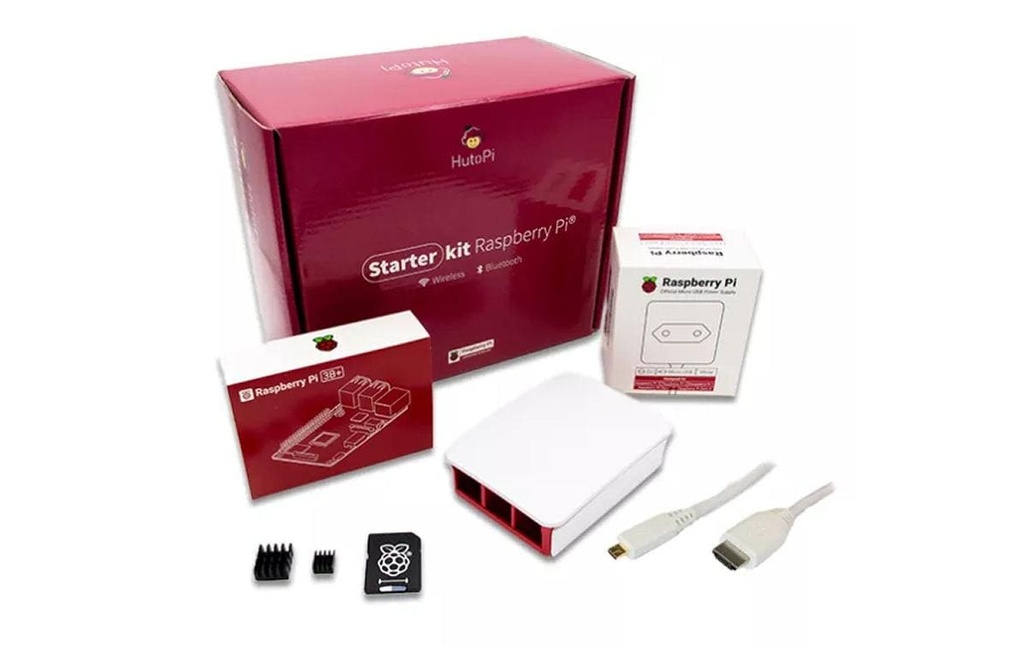 HutoPi Kits de démarrage Raspberry Pi 3B+ 1 GO, 16 GO SD