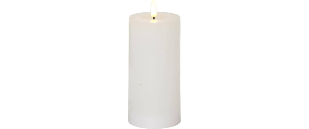 Star Trading Bougie LED Pillar Flamme Flow Intérieur, blanc, hauteur 17.5 cm