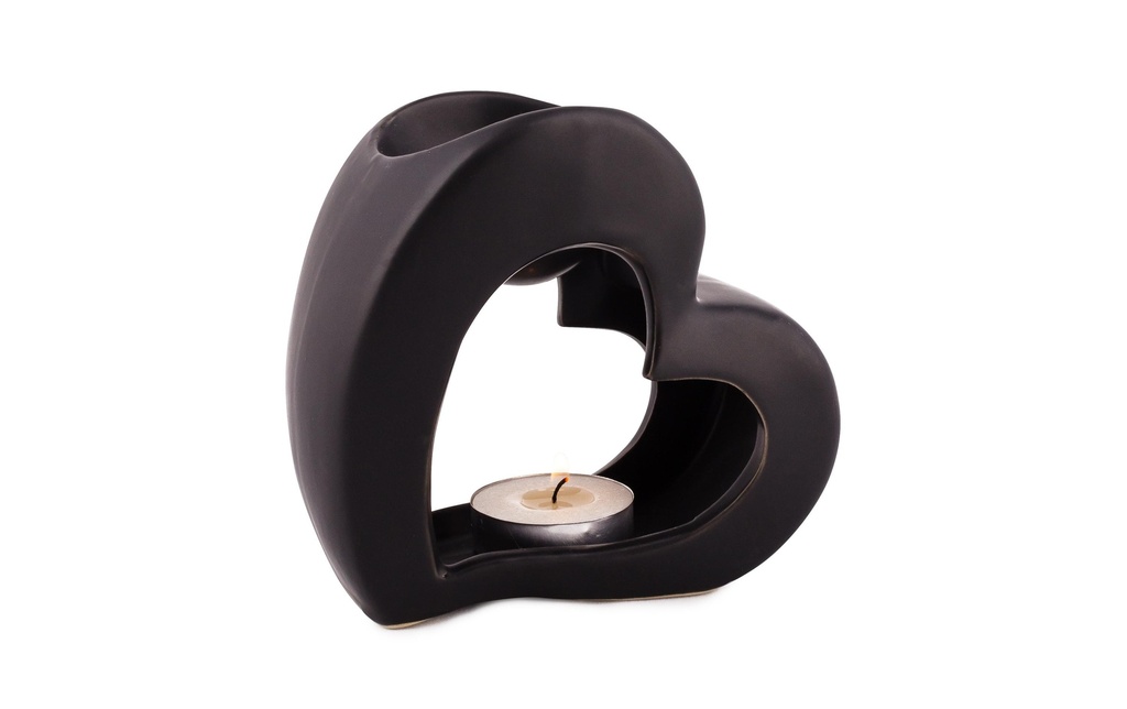 Pajoma Lampe à parfum Heart Ø 13 cm, noir