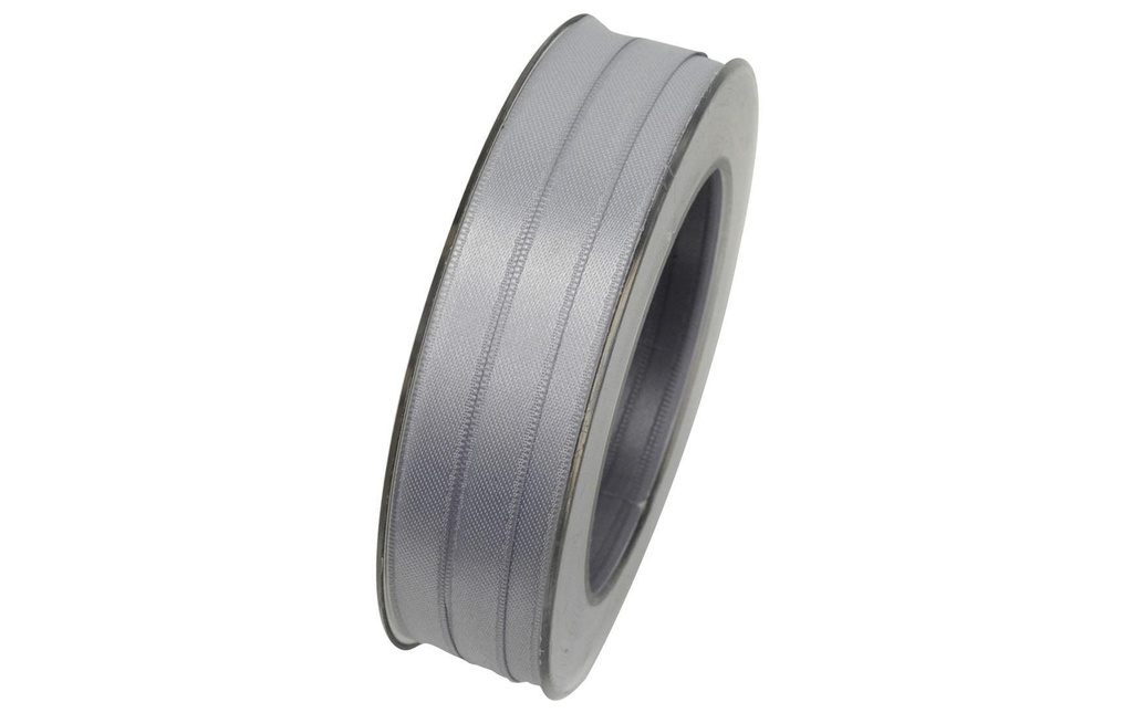 GOLDINA Ruban de satin 10 mm x 25 m, argent, 1 pièce