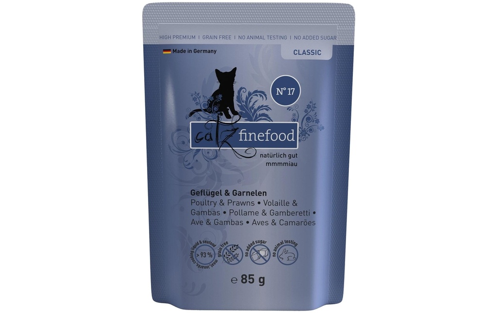 catz finefood Alimentation humide No.17 Volaille & crevette, 85 g