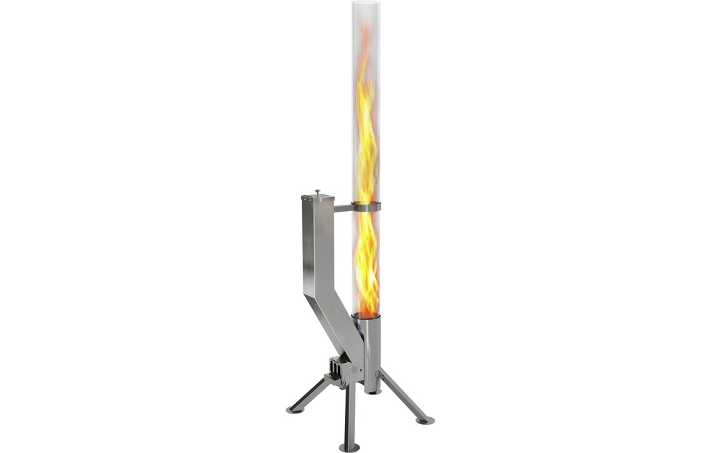 Gardenflare Tube de feu Premium en acier inoxydable Argent