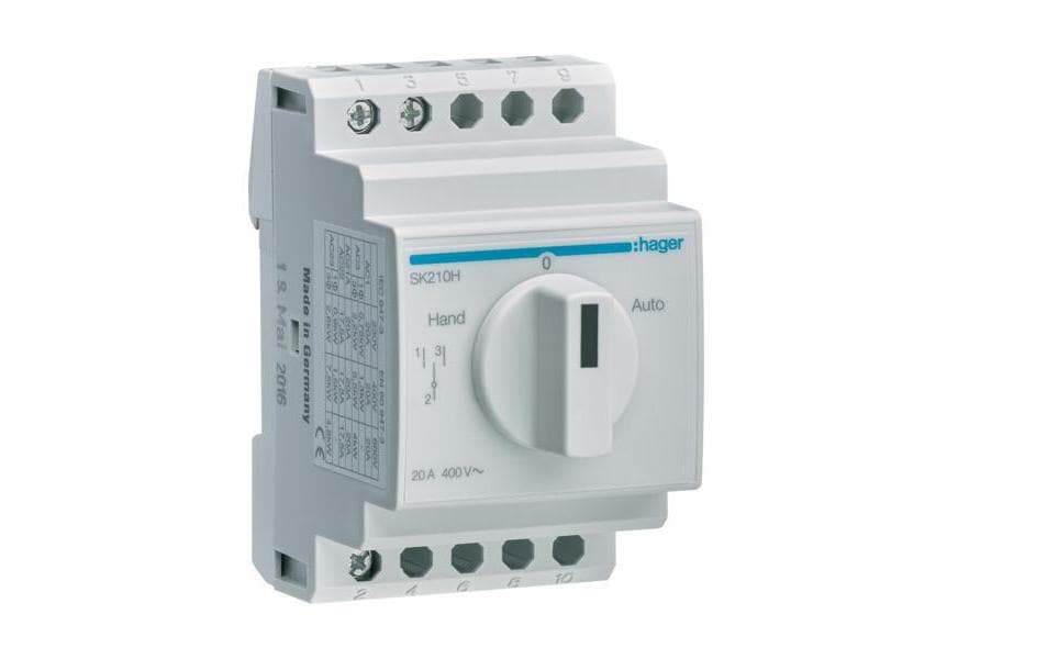 Hager Interrupteur SK210H 1 pôles Manuel-0-Auto