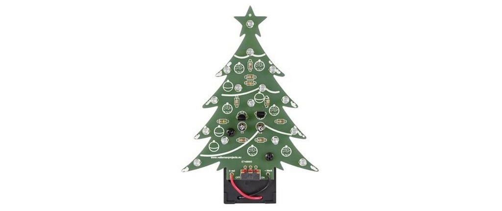 Whadda Kits de montage Arbre de Noël LED bleue, avec interrupteur marche/arrêt