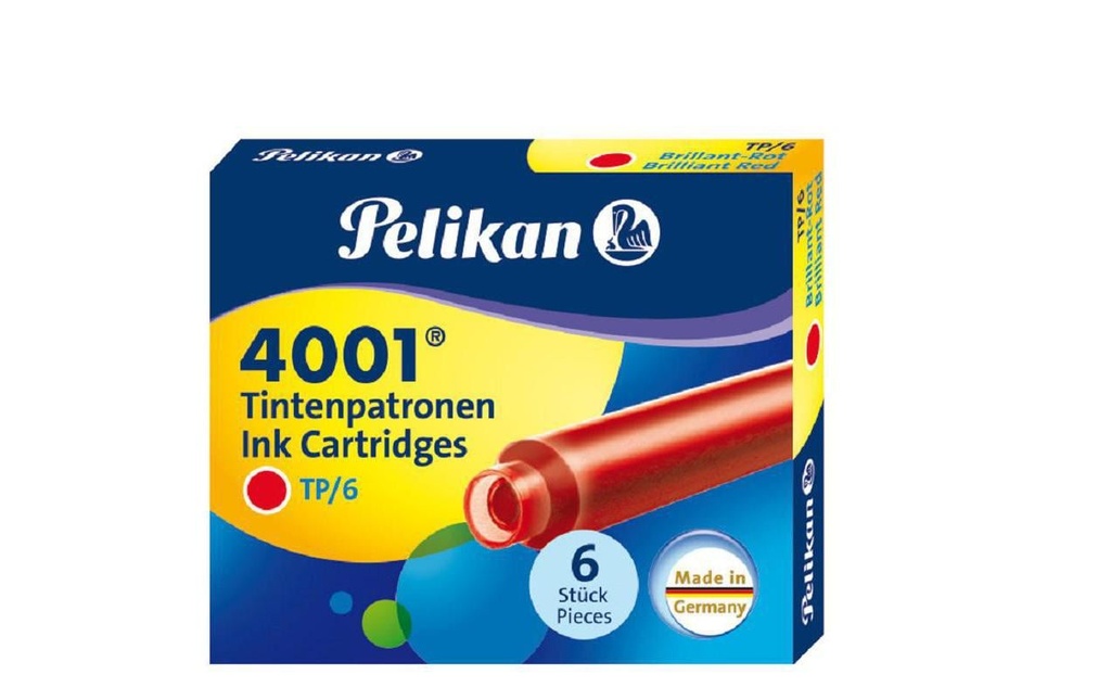 PELIKAN Cartouches 4001 rouge (6 pces)