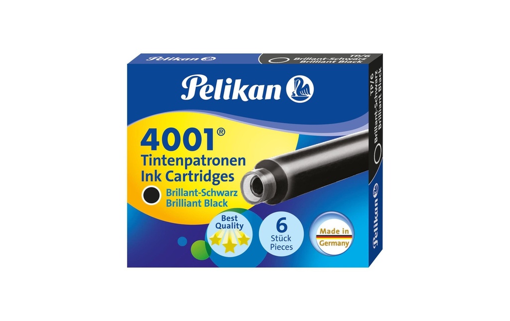 PELIKAN Cartouches 4001 noir (6 pces)