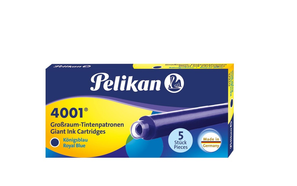 PELIKAN Cartou.d'encre grand 4001 blu- (5 pces)