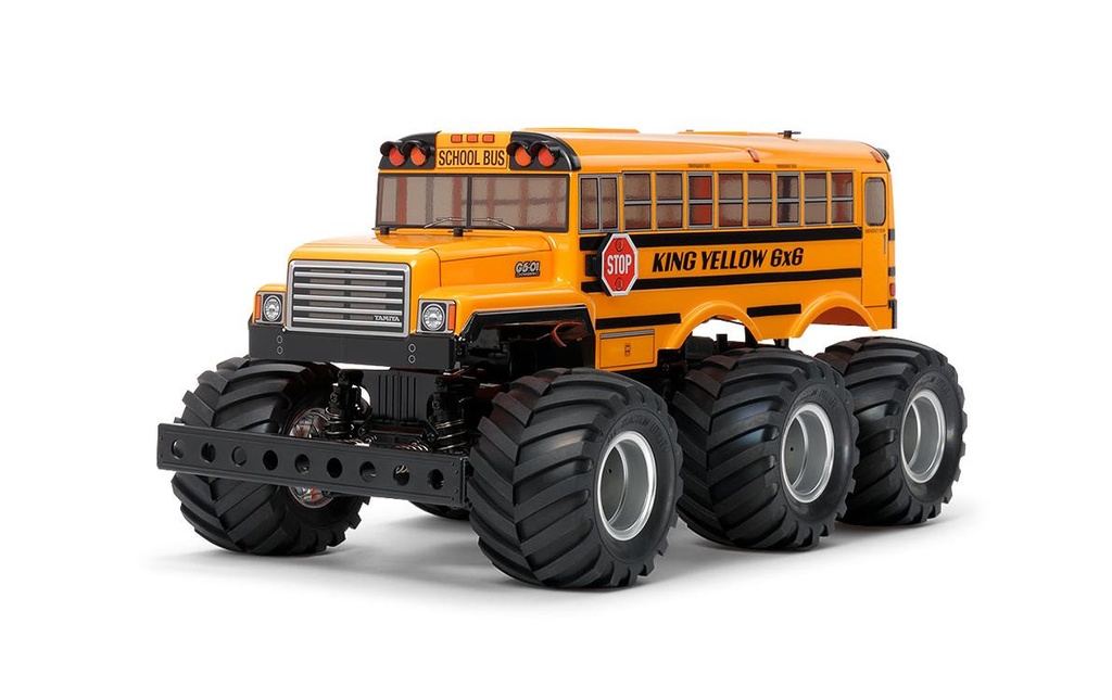 Tamiya Monster Truck King Yellow 6x6 G6-01 Kit de construction, 1:18