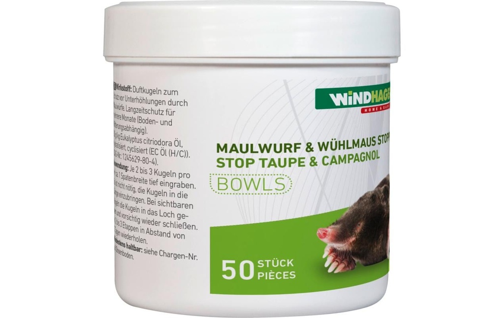 Windhager Balles anti-taupes 50 pièces