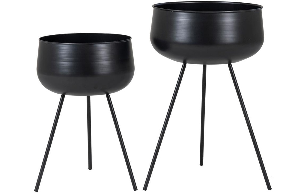 House Nordic Pot de plantes Ardola Ensemble de 2, noir
