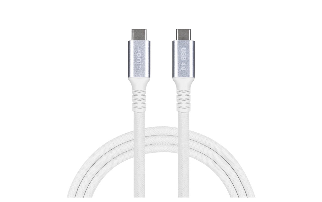 onit Câble USB4 Pro 100 W, USB-C - USB-C, 2 m, Blanc