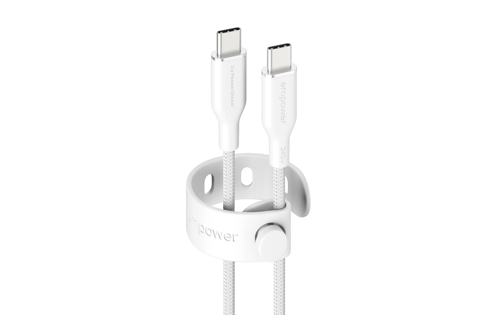 emPower by PanzerGlass Câble USB 2.0 Racing 240 W argent blanc USB-C - USB-C 1.2 m