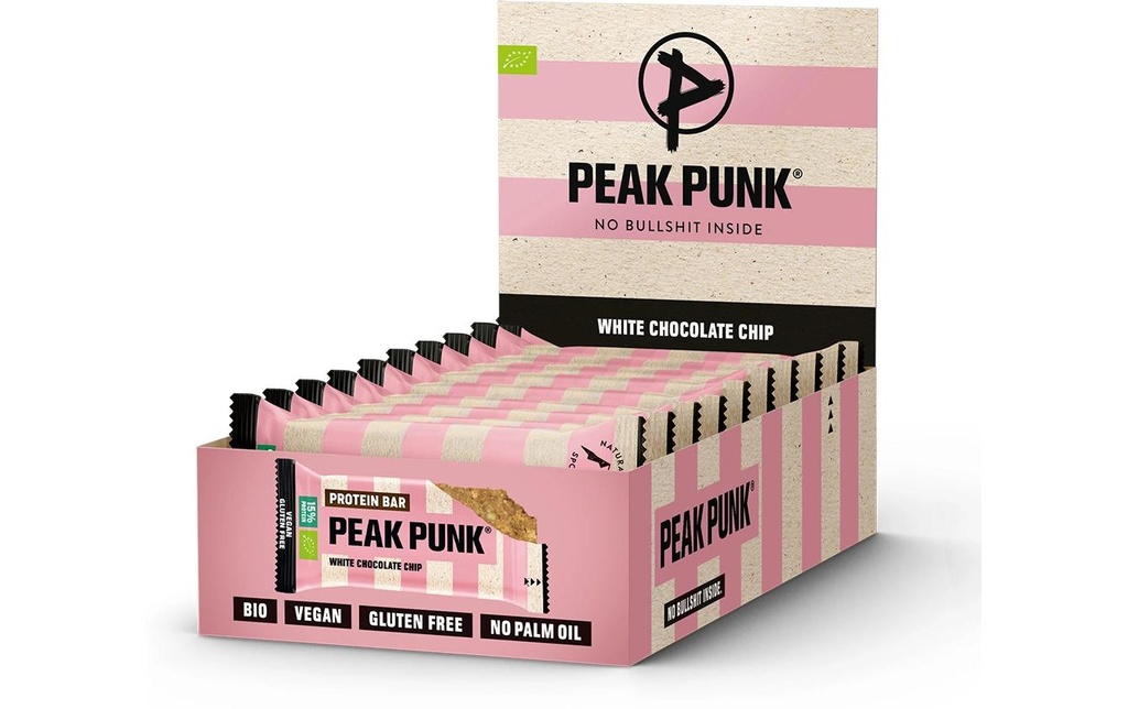 PEAK PUNK Bio Protein Bar White Chocolate Chip 12 x 55 g
