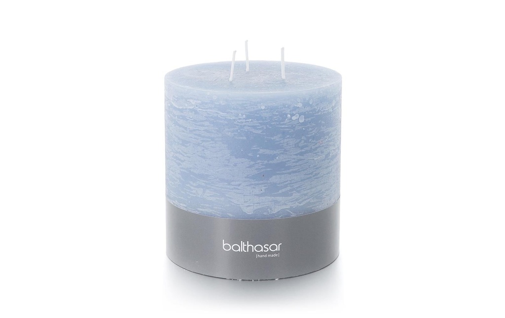 balthasar Bougie multi-mèches Rustico 12 cm x 12 cm, Bleu clair