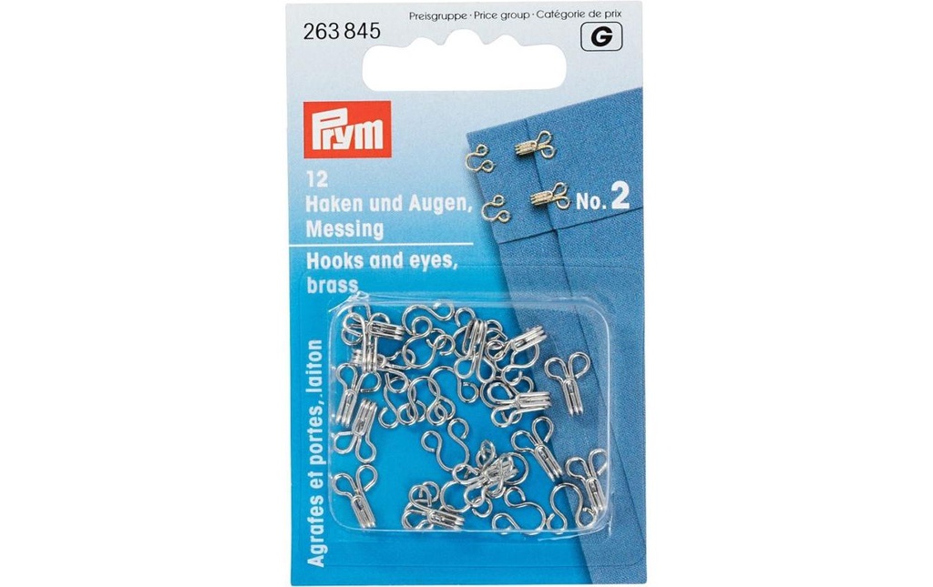 Prym Œillets Argent, n° 2, 12 pièces