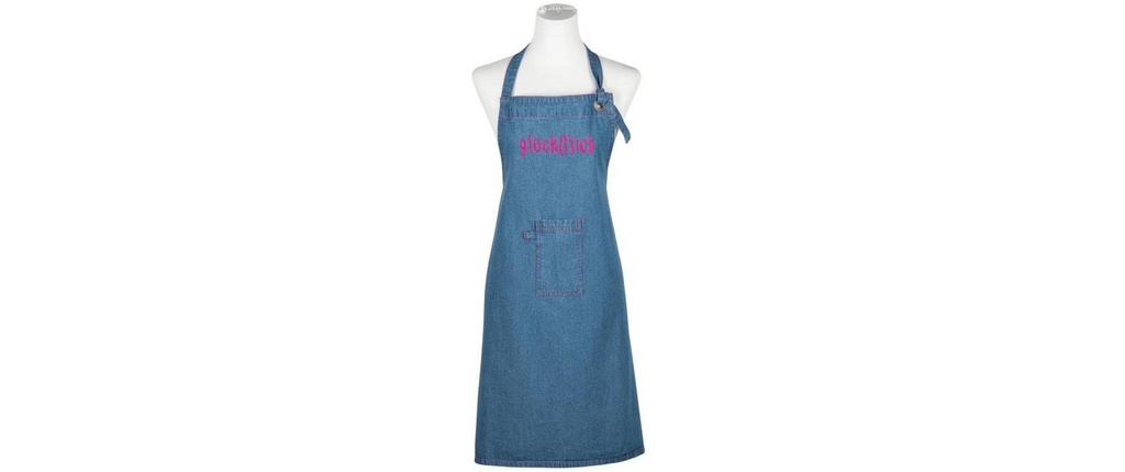 pad Tablier de cuisine Denim heureux rose, 80 x 70 cm