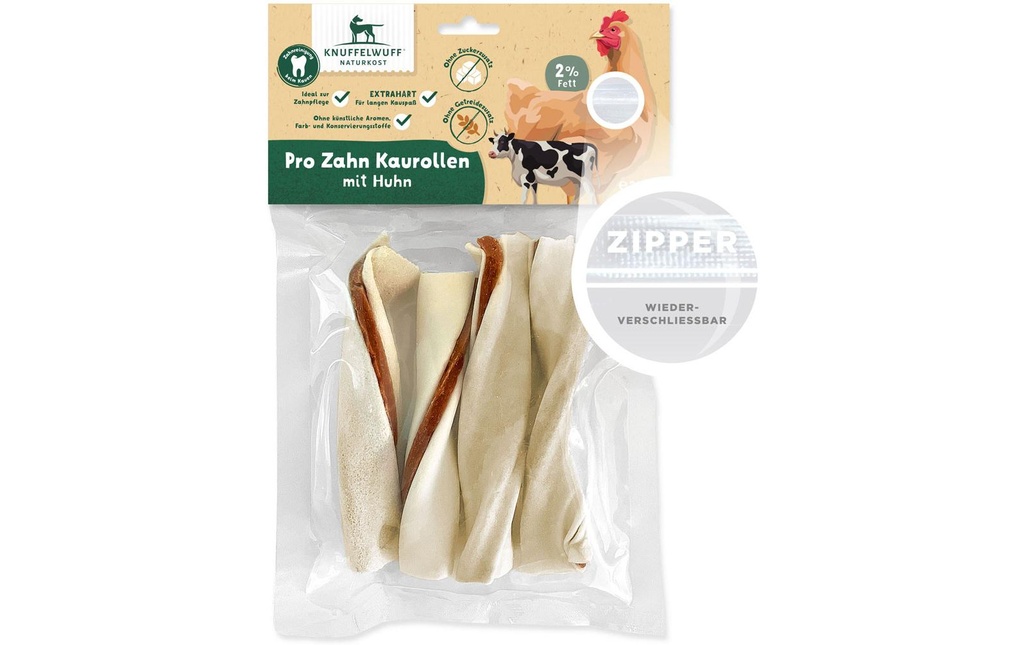 Knuffelwuff Produit à mâcher  Rouleau à mâcher Pro Zahn 4 pièces environ 240 g